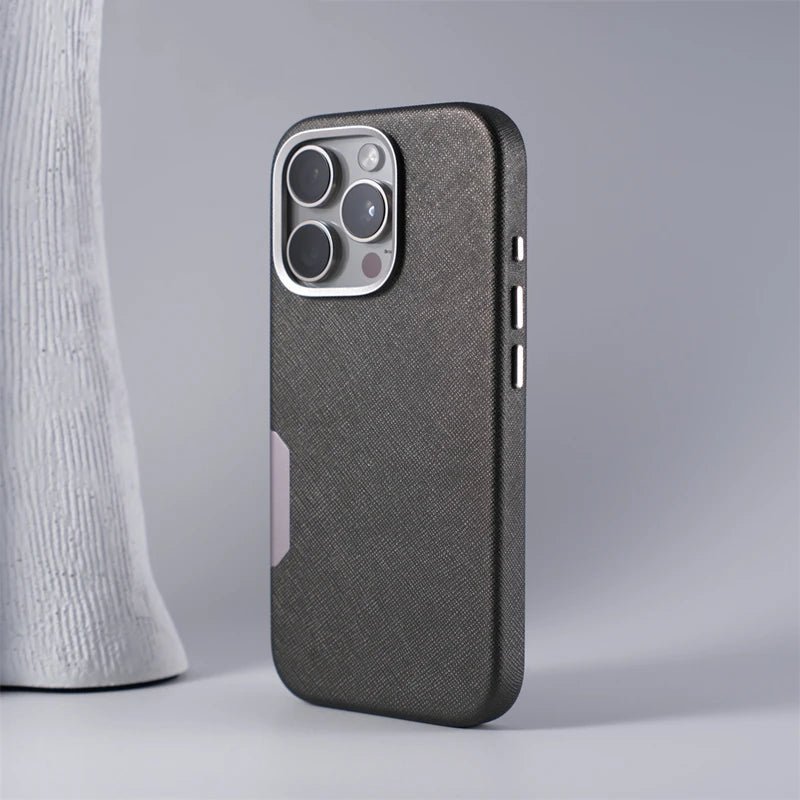 Leather iPhone Case with Metal and MagSafe Charging