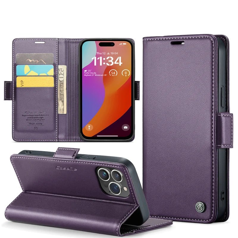 Leather iPhone Case with Card Holder and 360° Protection