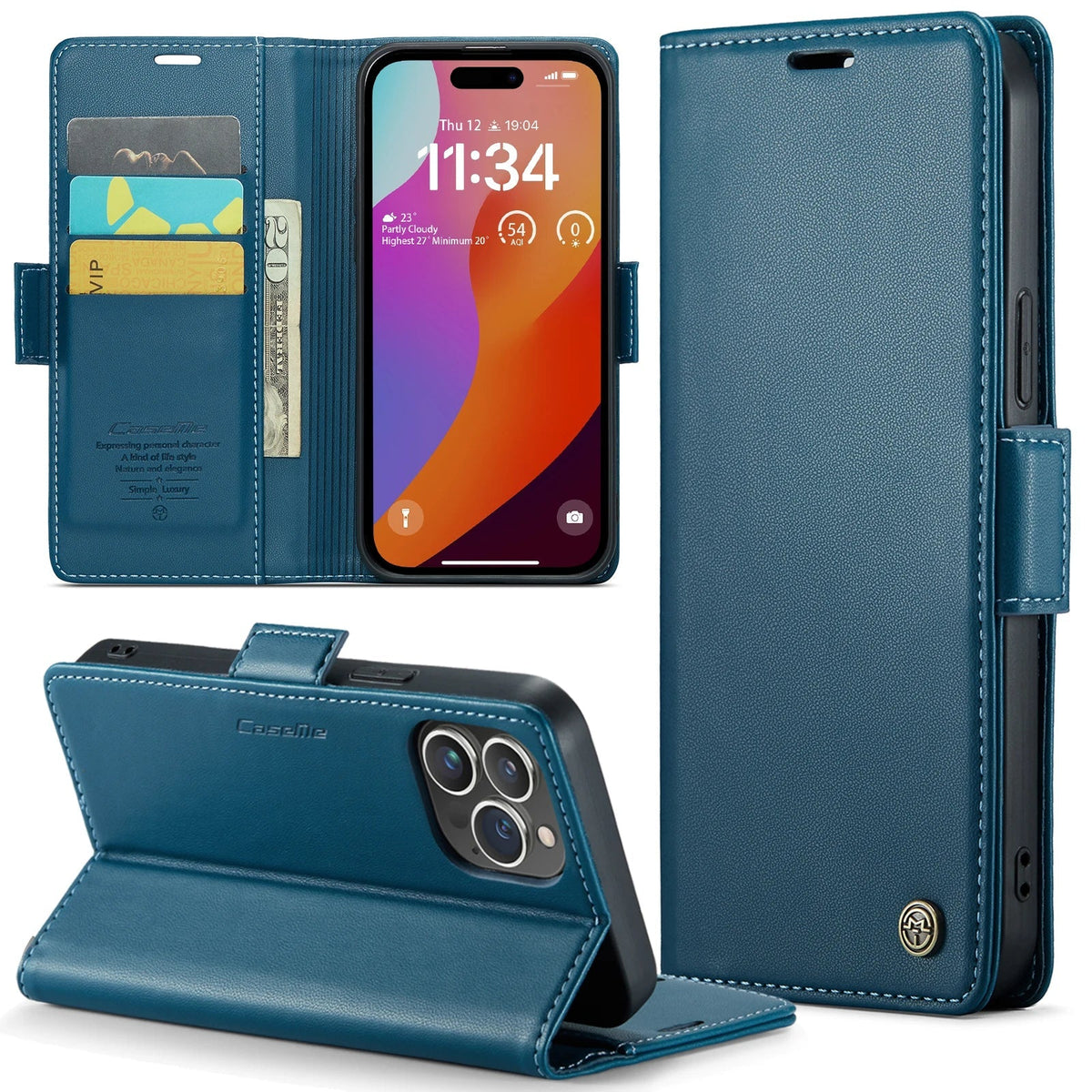 Leather iPhone Case with Card Holder and 360° Protection