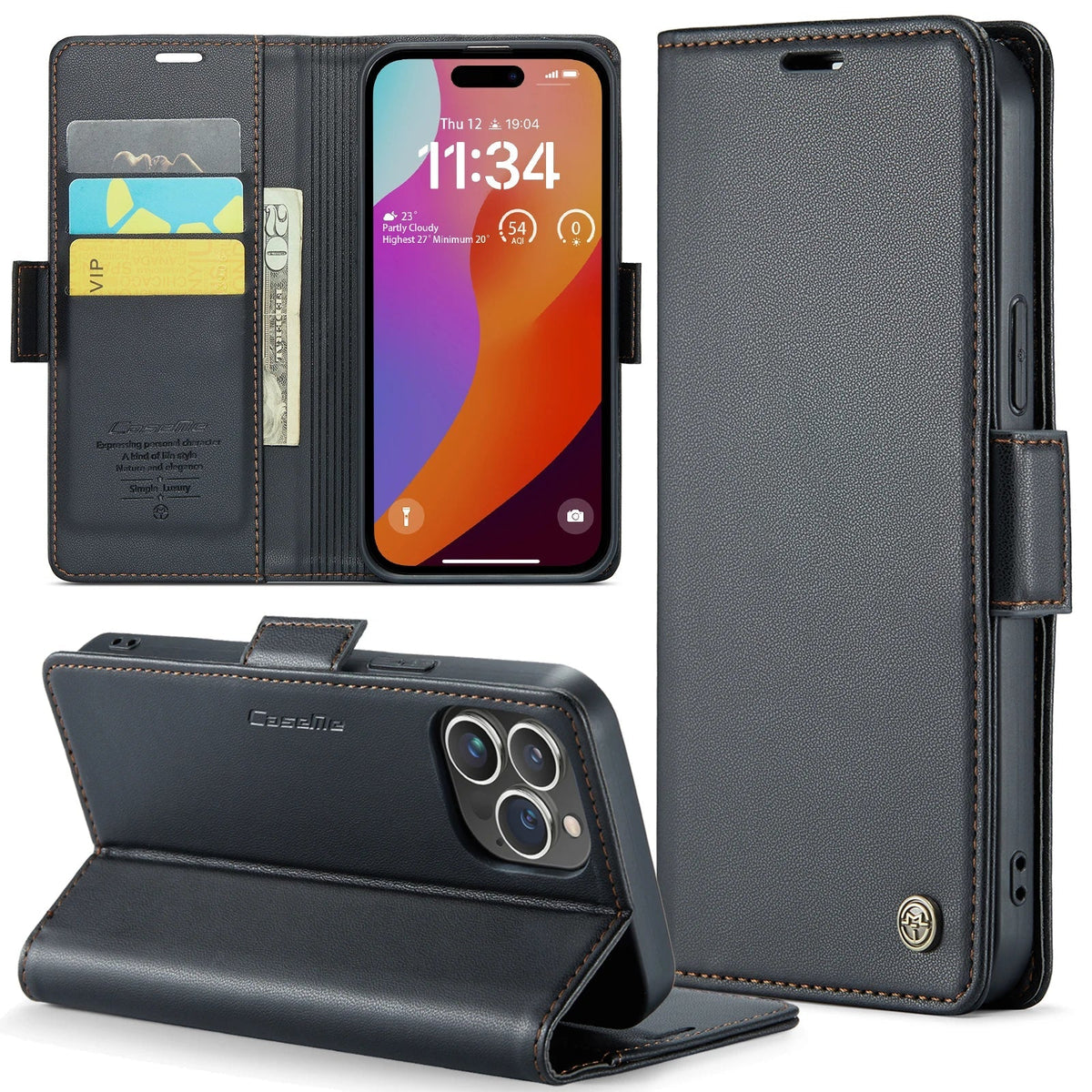 Leather iPhone Case with Card Holder and 360° Protection