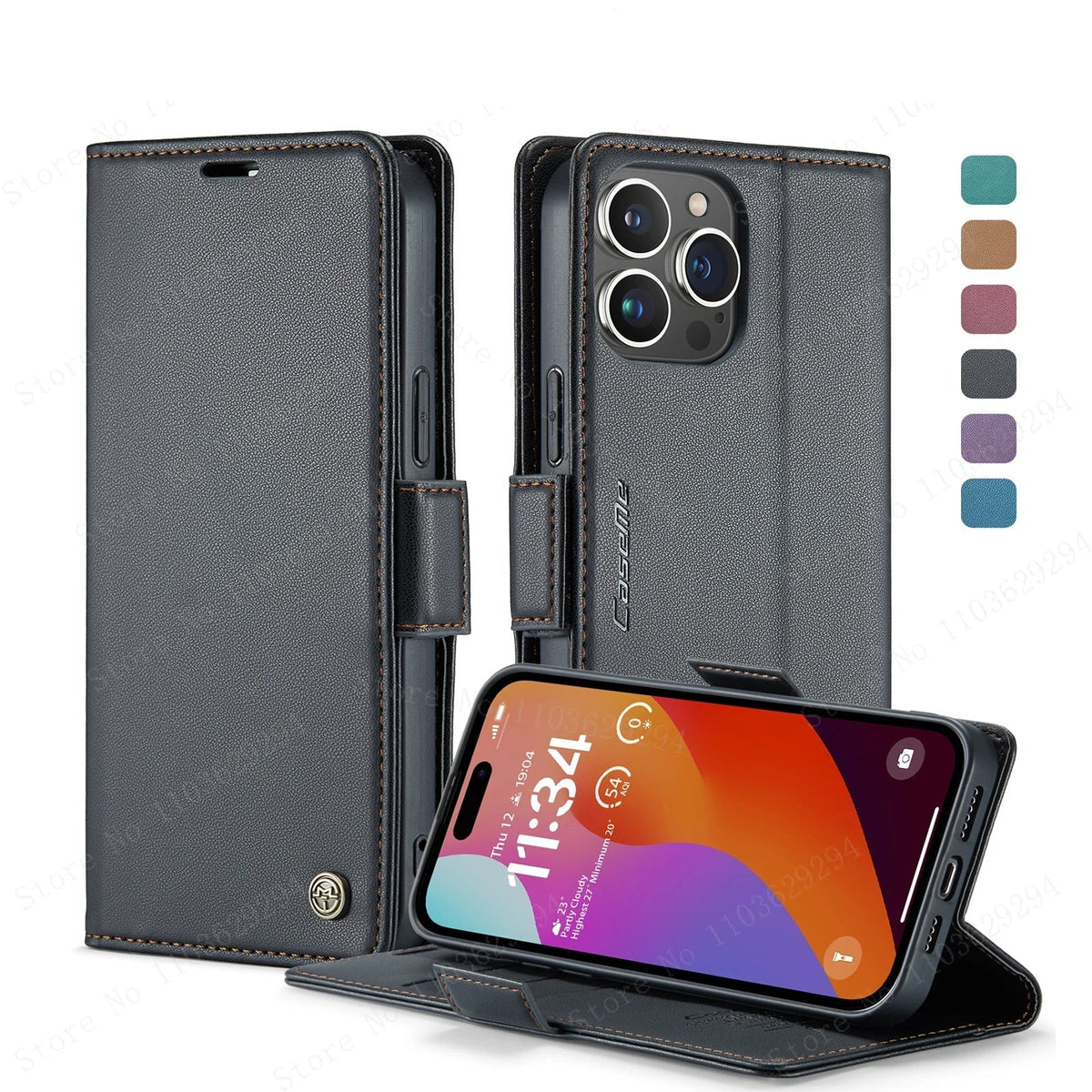 Leather iPhone Case with Card Holder and 360° Protection