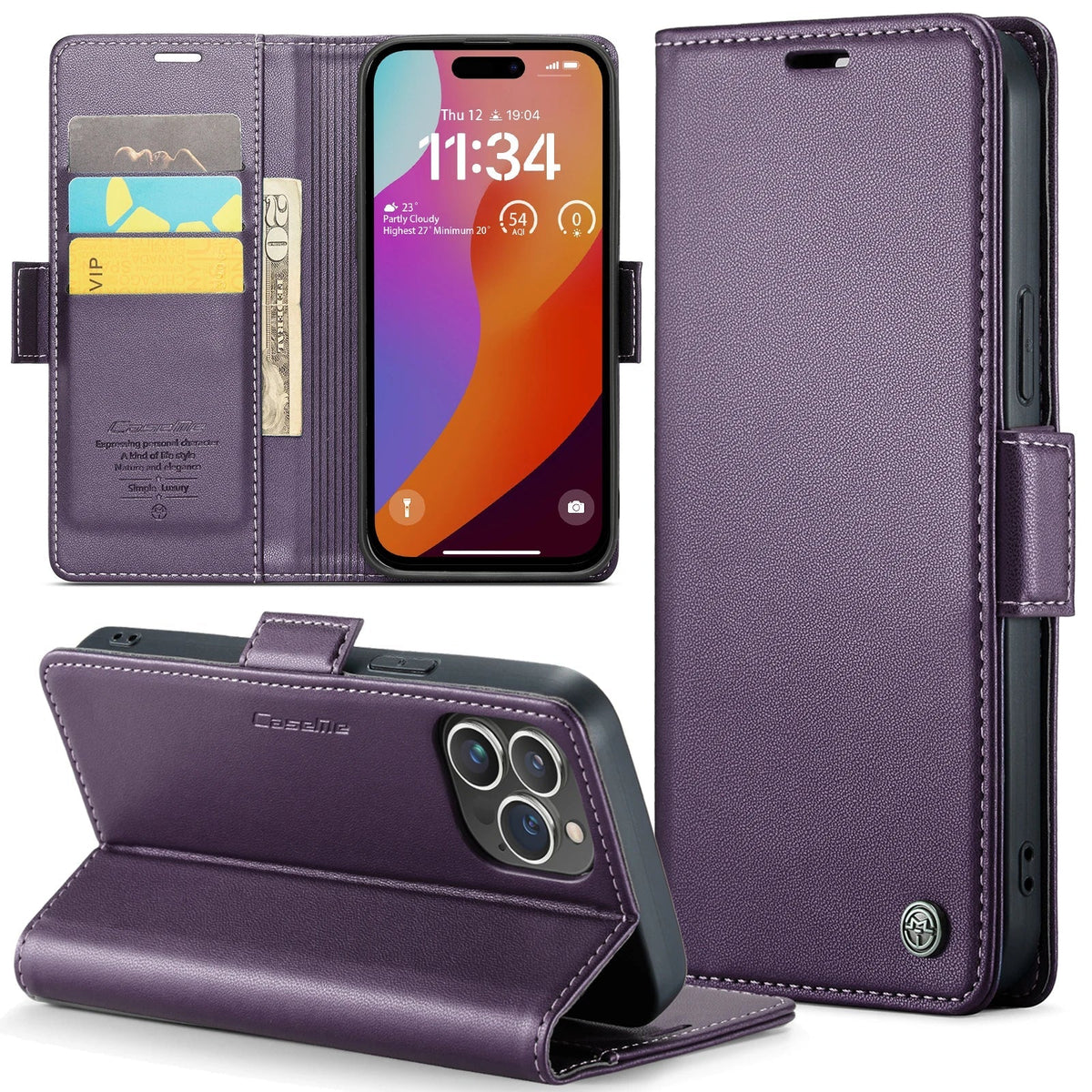 Leather iPhone Case with Card Holder and 360° Protection