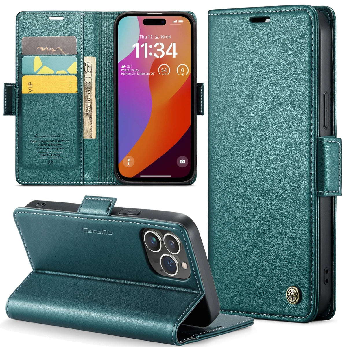 Leather iPhone Case with Card Holder and 360° Protection