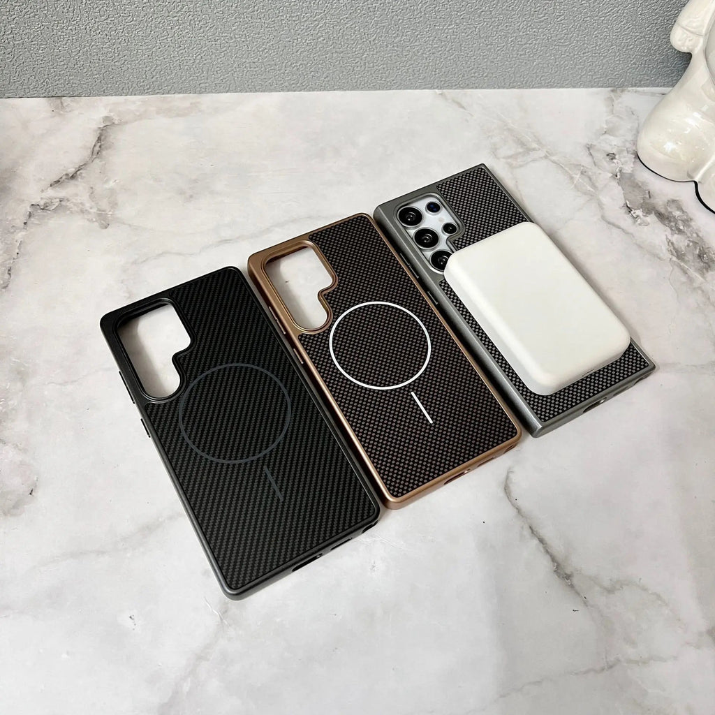 Samsung Luxury Carbon Case with MagSafe Charging
