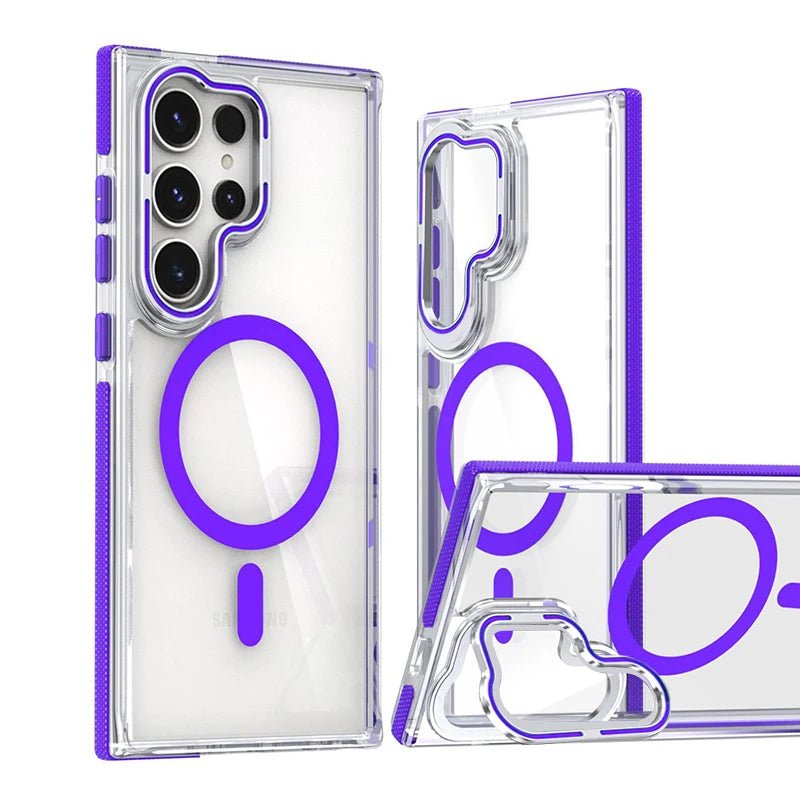 Transparent Samsung Case with Reclining Stand and MagSafe
