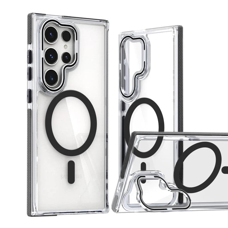 Transparent Samsung Case with Reclining Stand and MagSafe