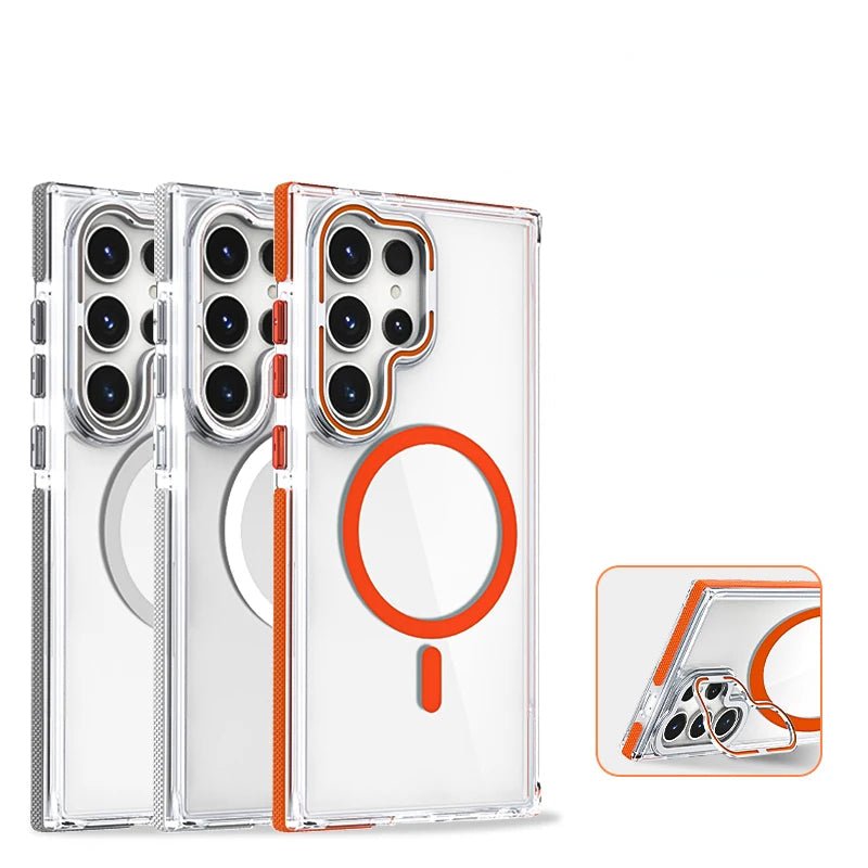 Transparent Samsung Case with Reclining Stand and MagSafe