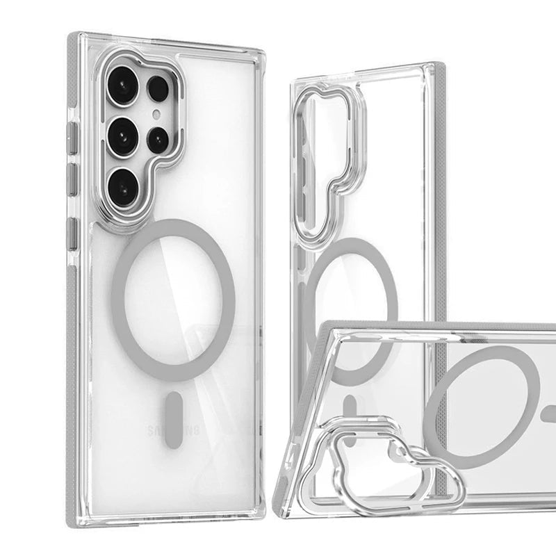 Transparent Samsung Case with Reclining Stand and MagSafe