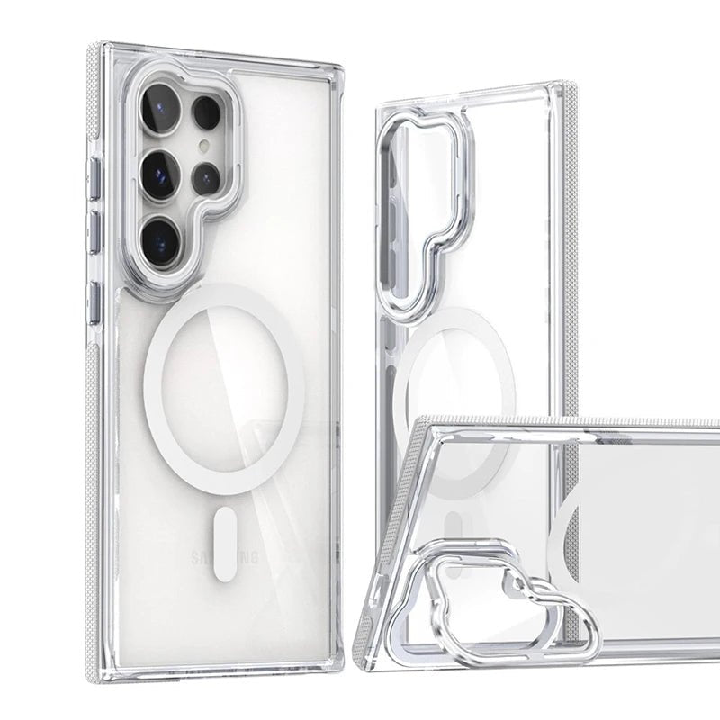 Transparent Samsung Case with Reclining Stand and MagSafe