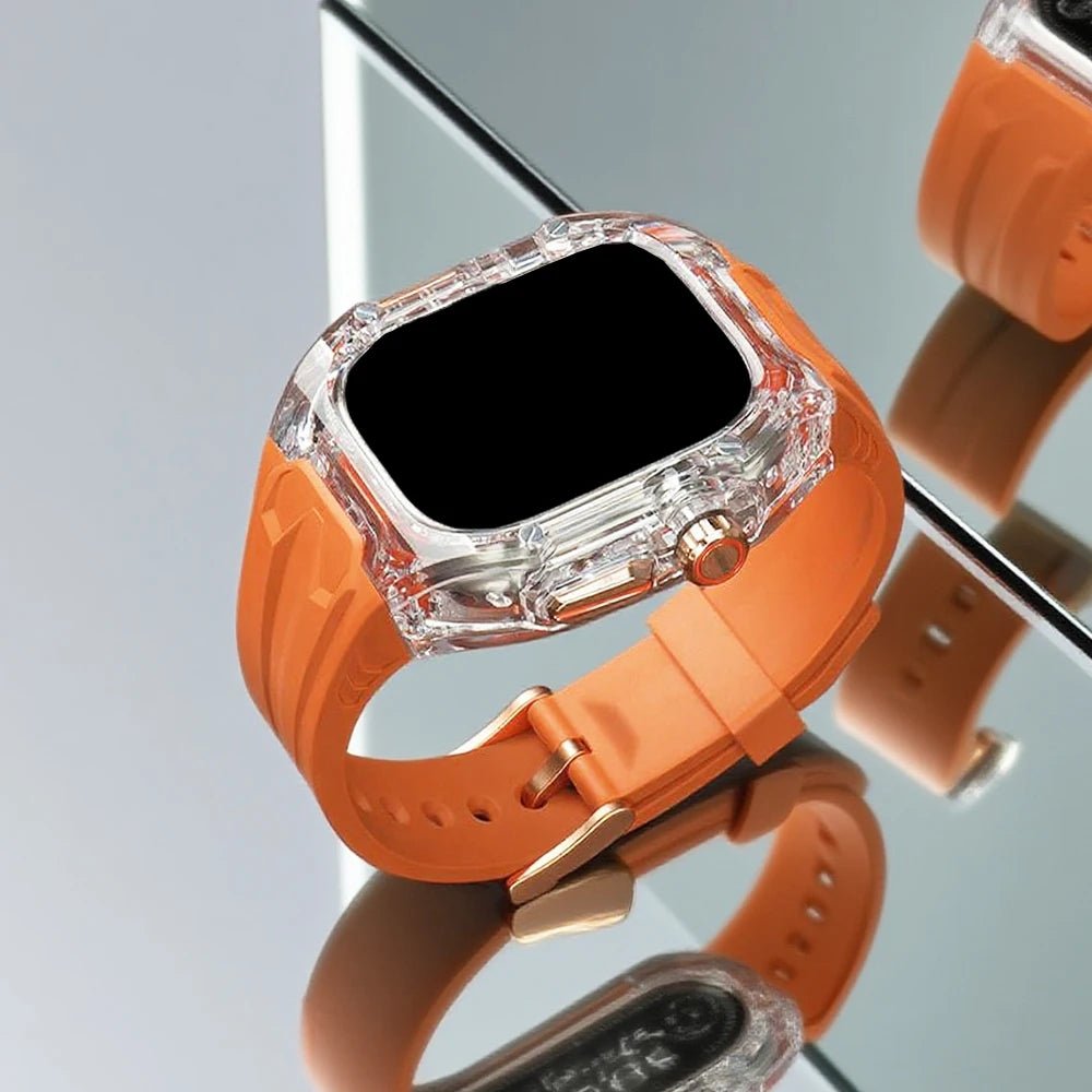 Transparent Apple Watch Case with Rubber Strap