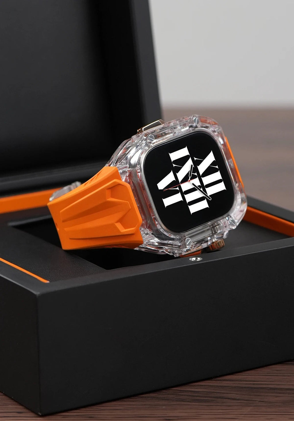 Transparent Apple Watch Case with Rubber Strap