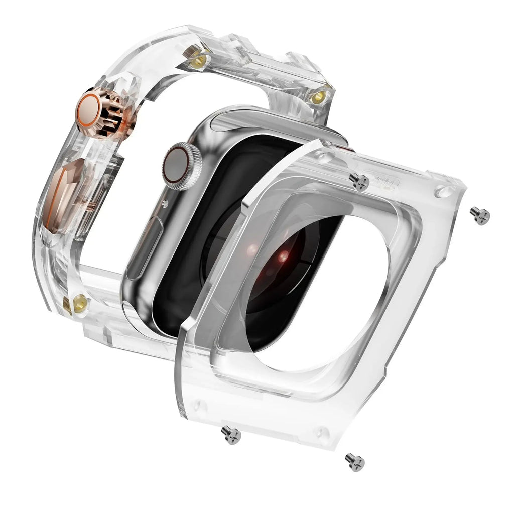 Transparent Apple Watch Case with Rubber Strap