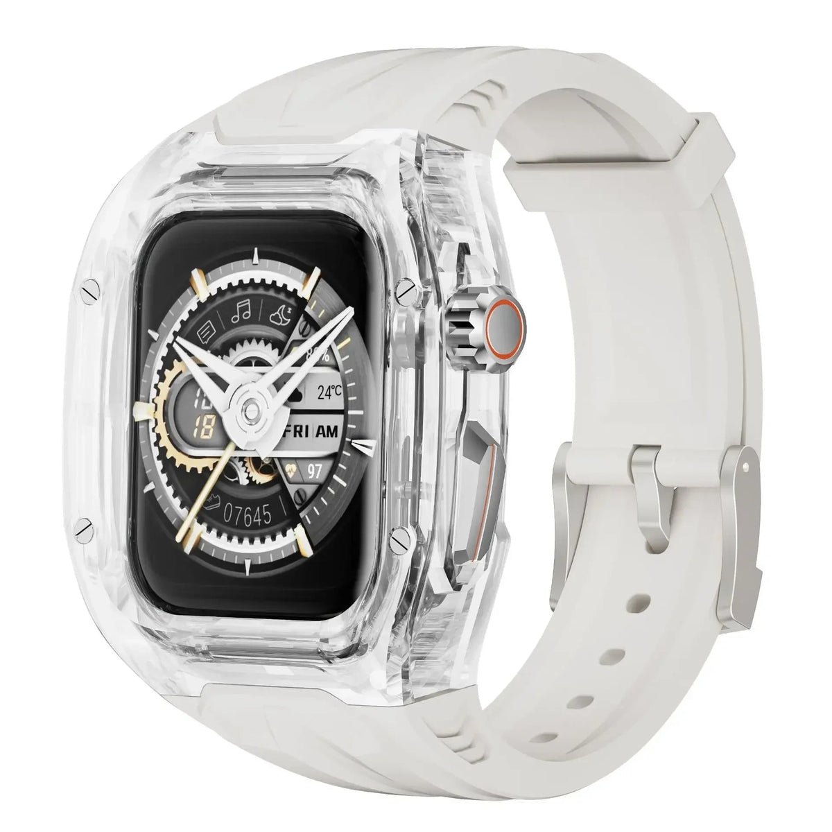 Transparent Apple Watch Case with Rubber Strap