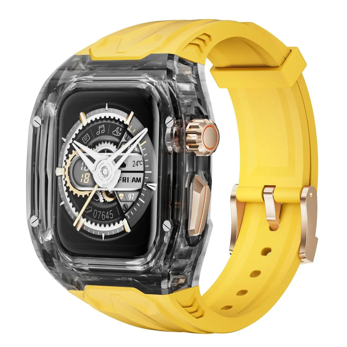Transparent Apple Watch Case with Rubber Strap