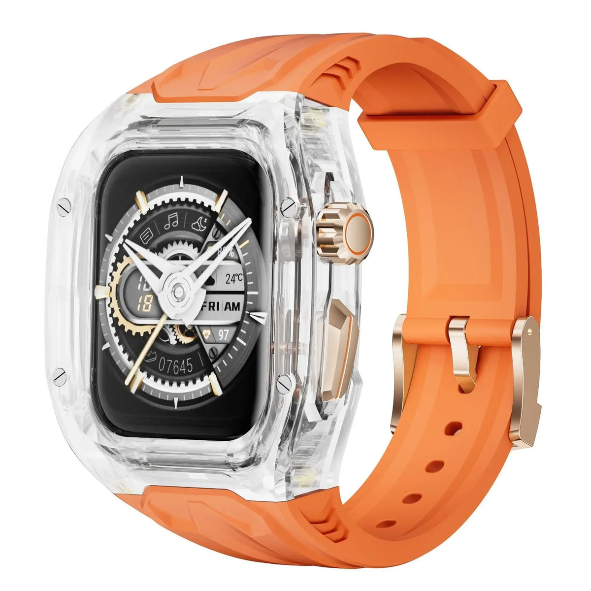 Transparent Apple Watch Case with Rubber Strap