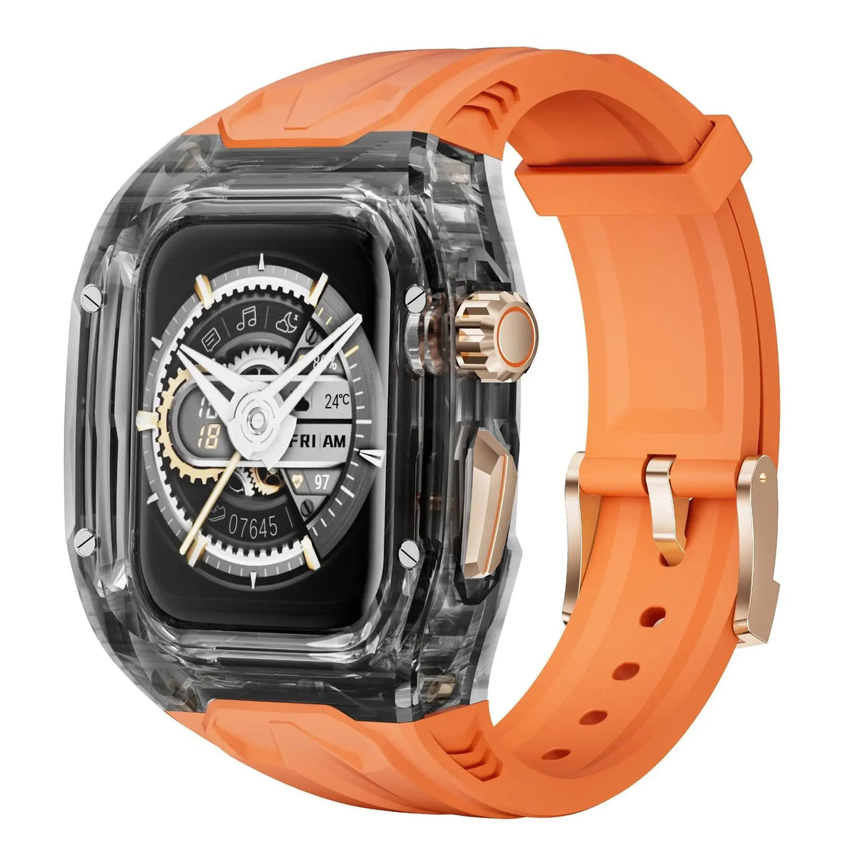 Transparent Apple Watch Case with Rubber Strap