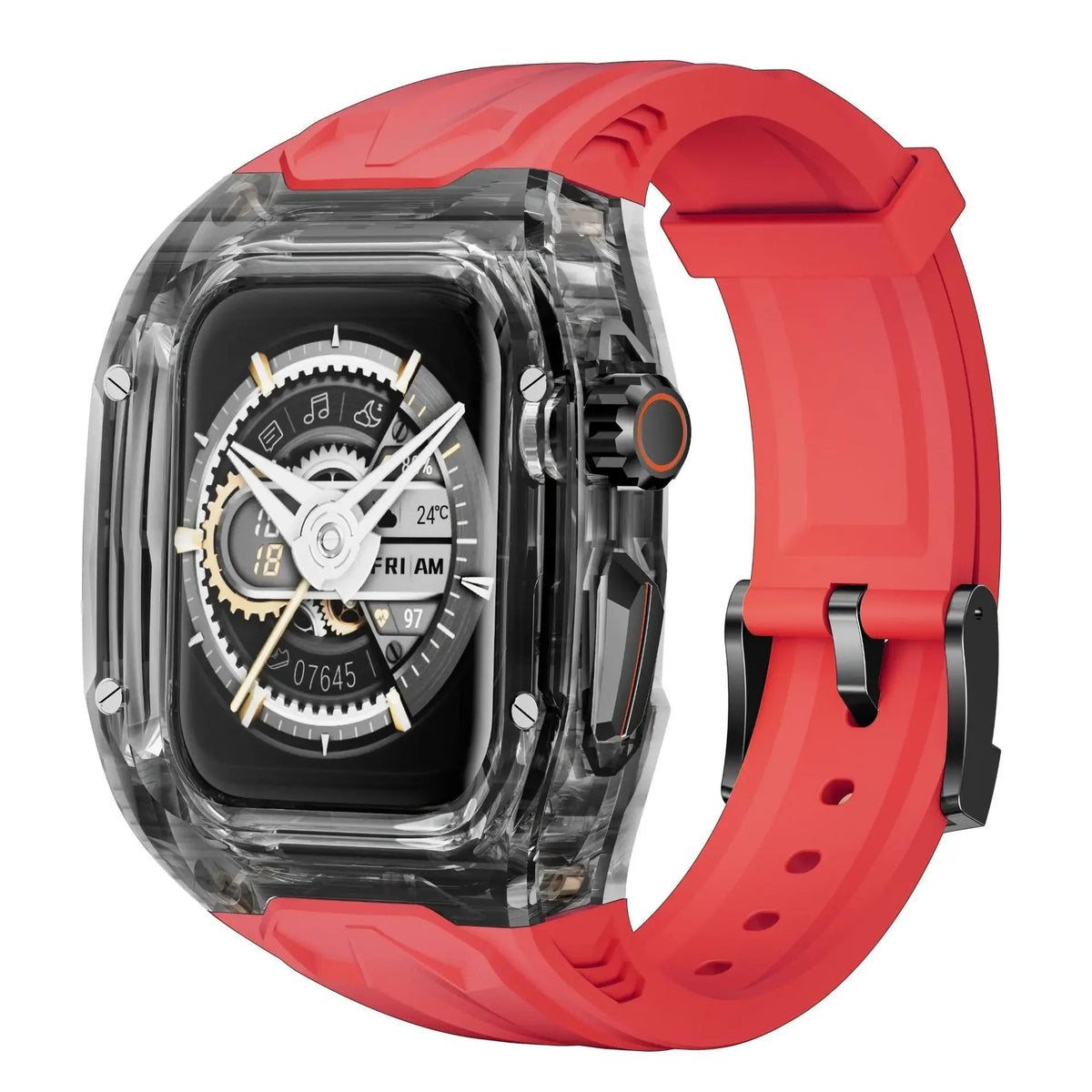 Transparent Apple Watch Case with Rubber Strap