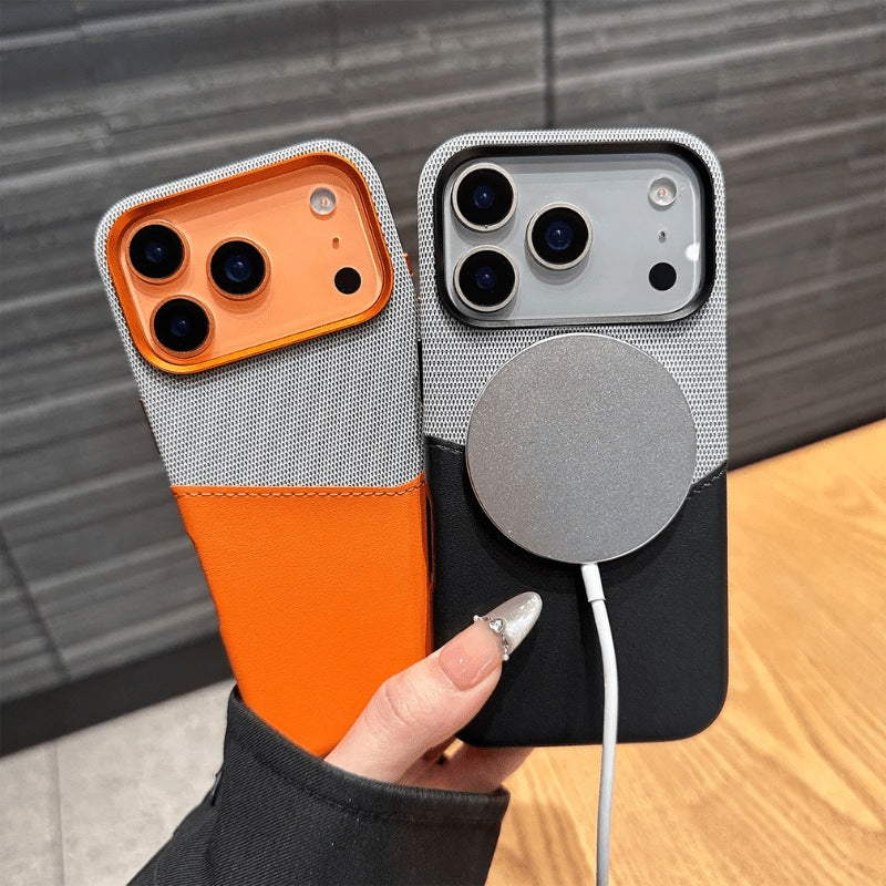 iPhone Case in Minimalist Fabric and Leather