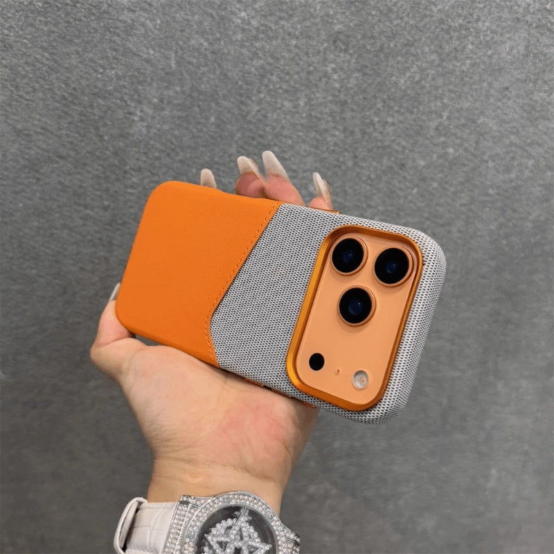 iPhone Case in Minimalist Fabric and Leather