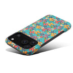 iPhone Case in Embroidered Fabric and MagSafe Leather