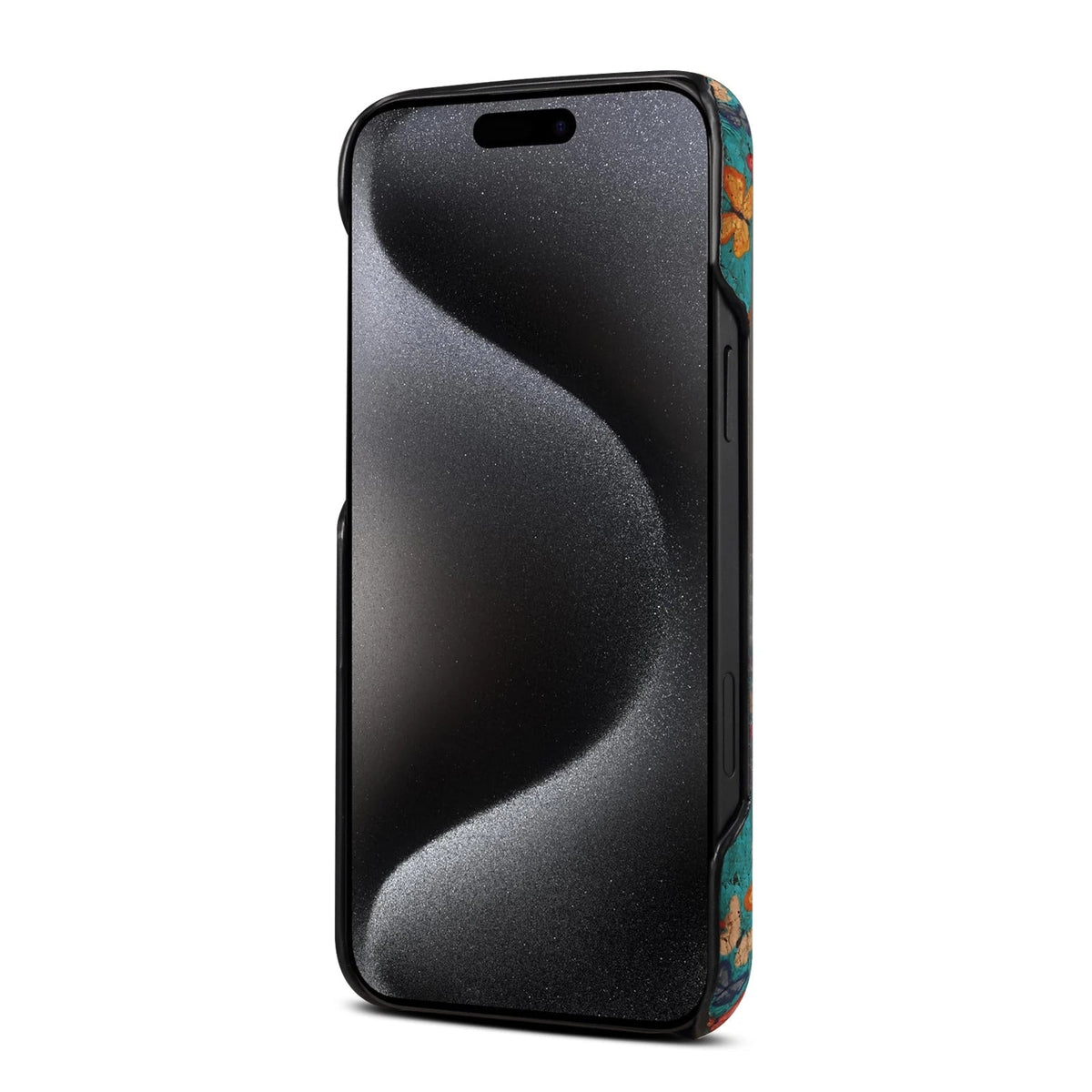 iPhone Case in Embroidered Fabric and MagSafe Leather
