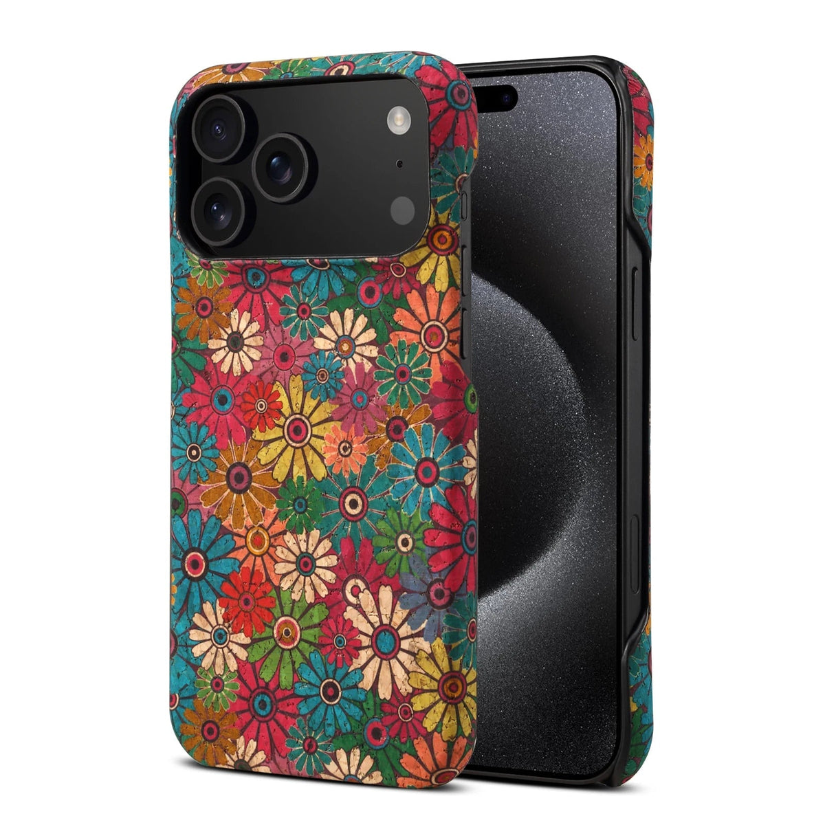 iPhone Case in Embroidered Fabric and MagSafe Leather