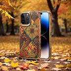 Mandala Fabric iPhone Case with Magnetic Card Holder