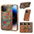 Mandala Fabric iPhone Case with Magnetic Card Holder