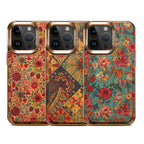 Mandala Fabric iPhone Case with Magnetic Card Holder
