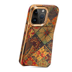 Mandala Fabric iPhone Case with Magnetic Card Holder