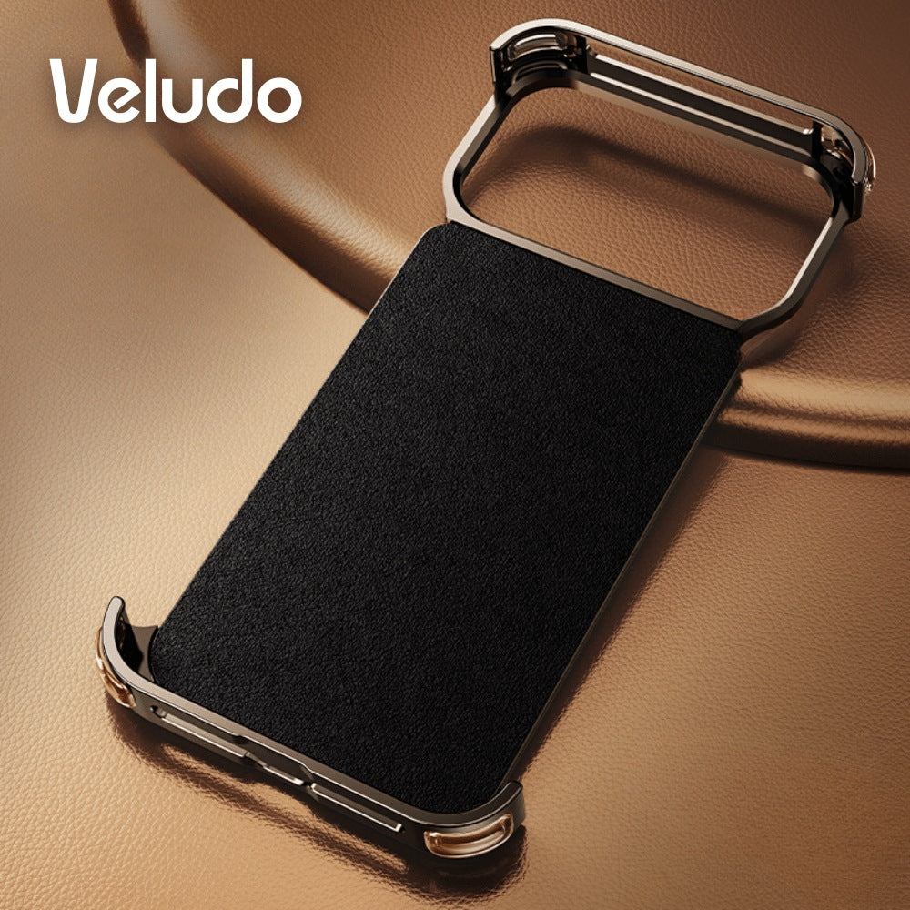 iPhone 17 Metal Case in Leather and Velvet MagSafe