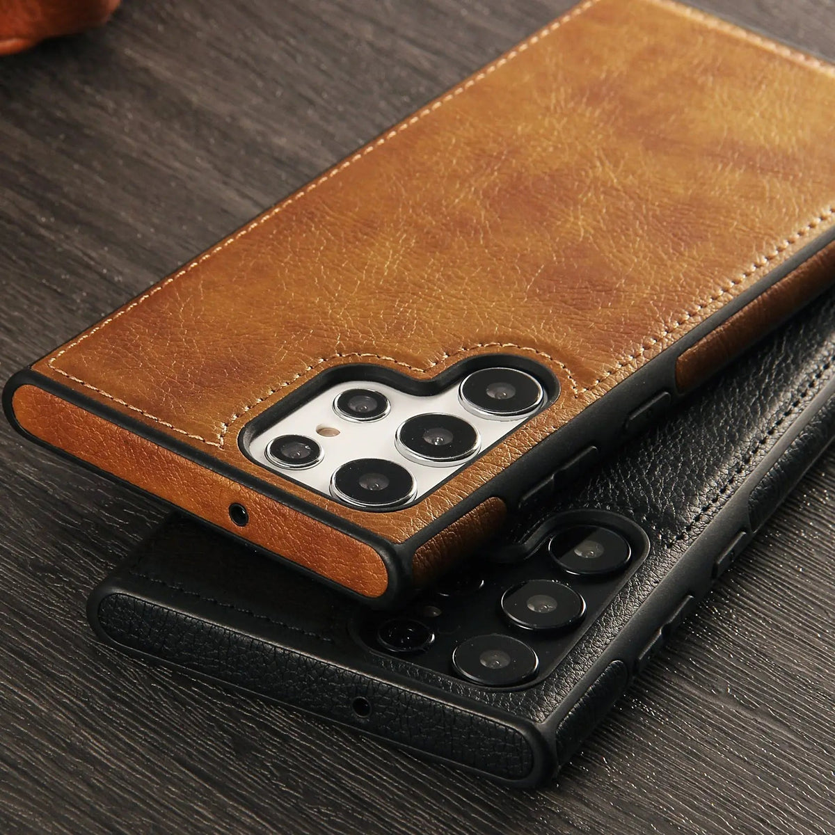 Minimalist Stitched Leather Samsung Case