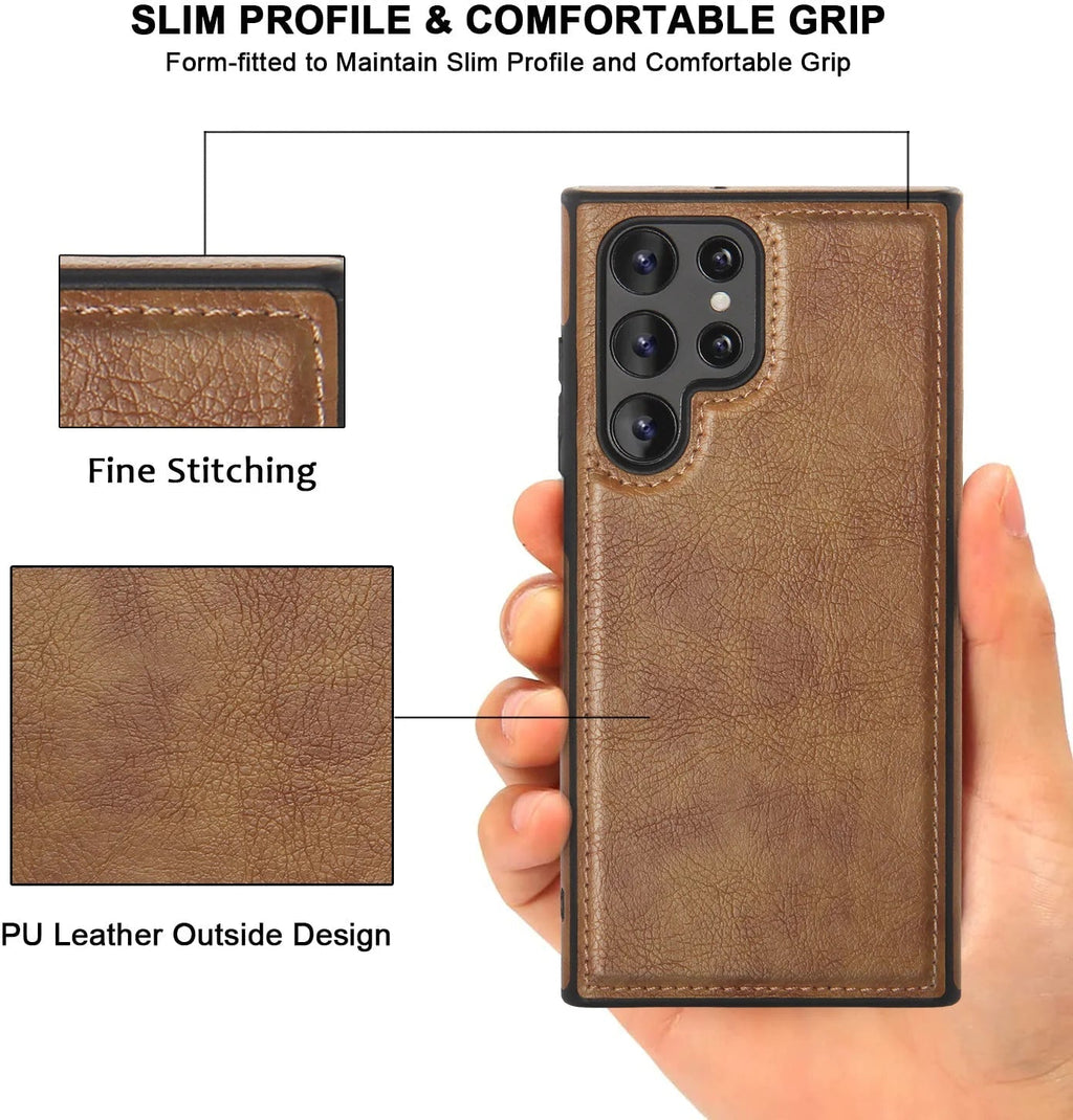 Minimalist Stitched Leather Samsung Case