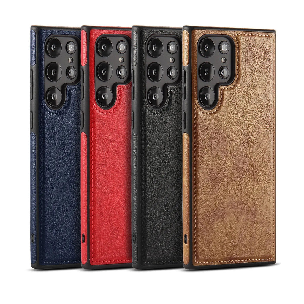 Minimalist Stitched Leather Samsung Case