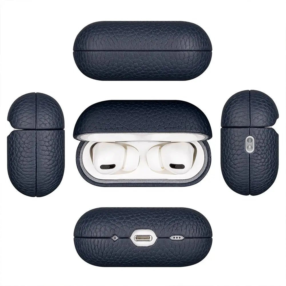 Retro Texture Genuine Leather AirPods Case