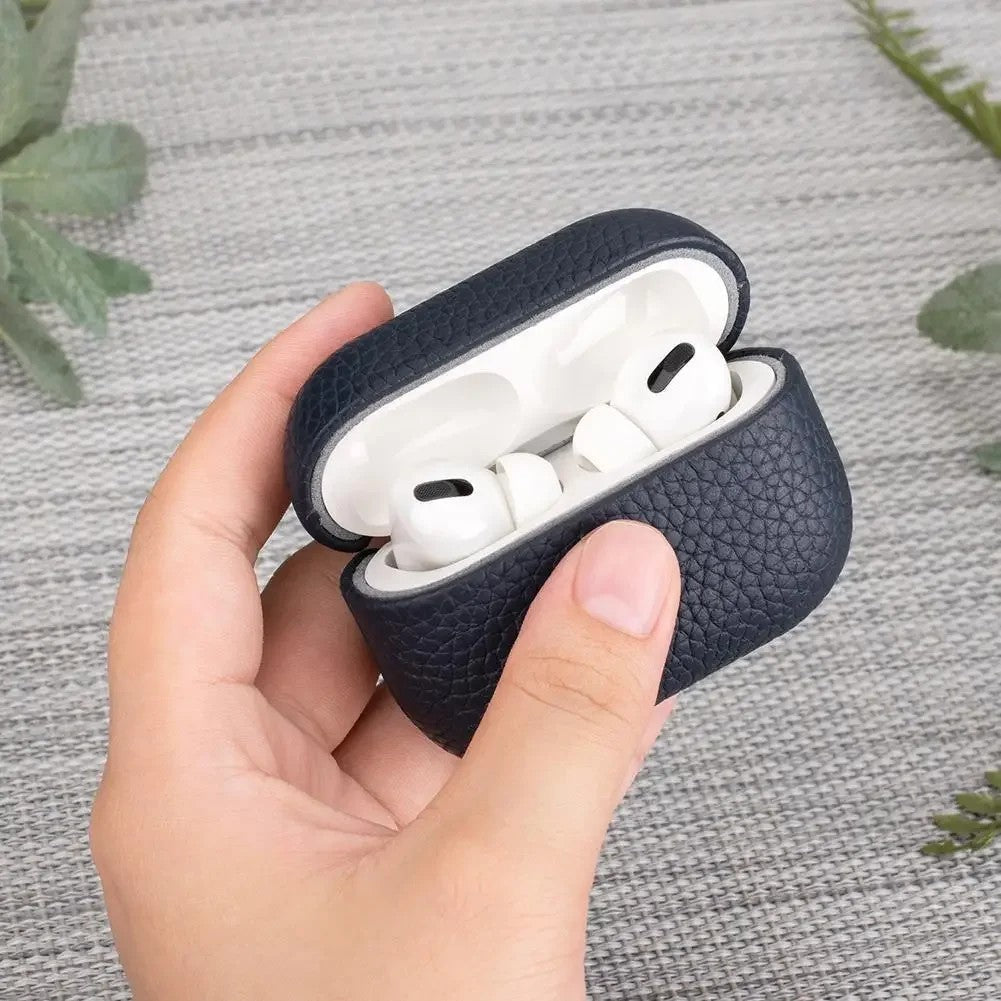 Retro Texture Genuine Leather AirPods Case