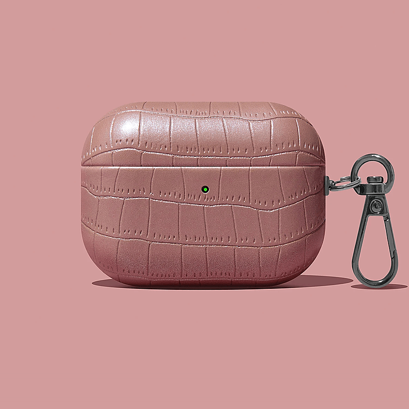 Textured Leather AirPods Case with Metal Buckle