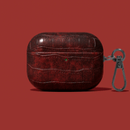 Textured Leather AirPods Case with Metal Buckle