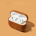 Textured Leather AirPods Case with Metal Buckle