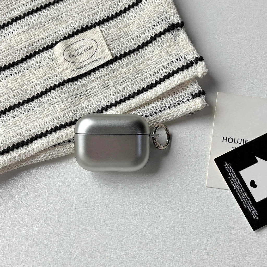 Silver Electroplated AirPods Case with Metallic Ring