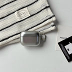 Silver Electroplated AirPods Case with Metallic Ring