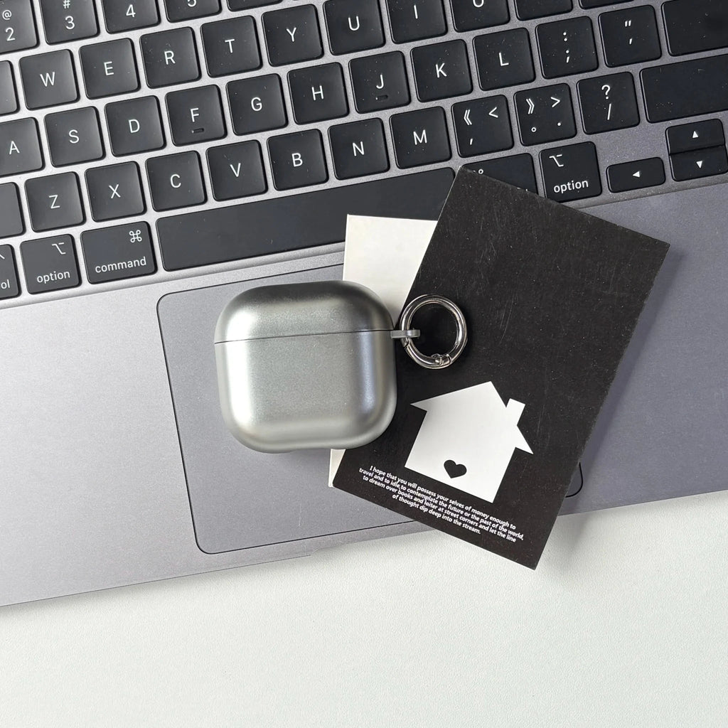 Silver Electroplated AirPods Case with Metallic Ring