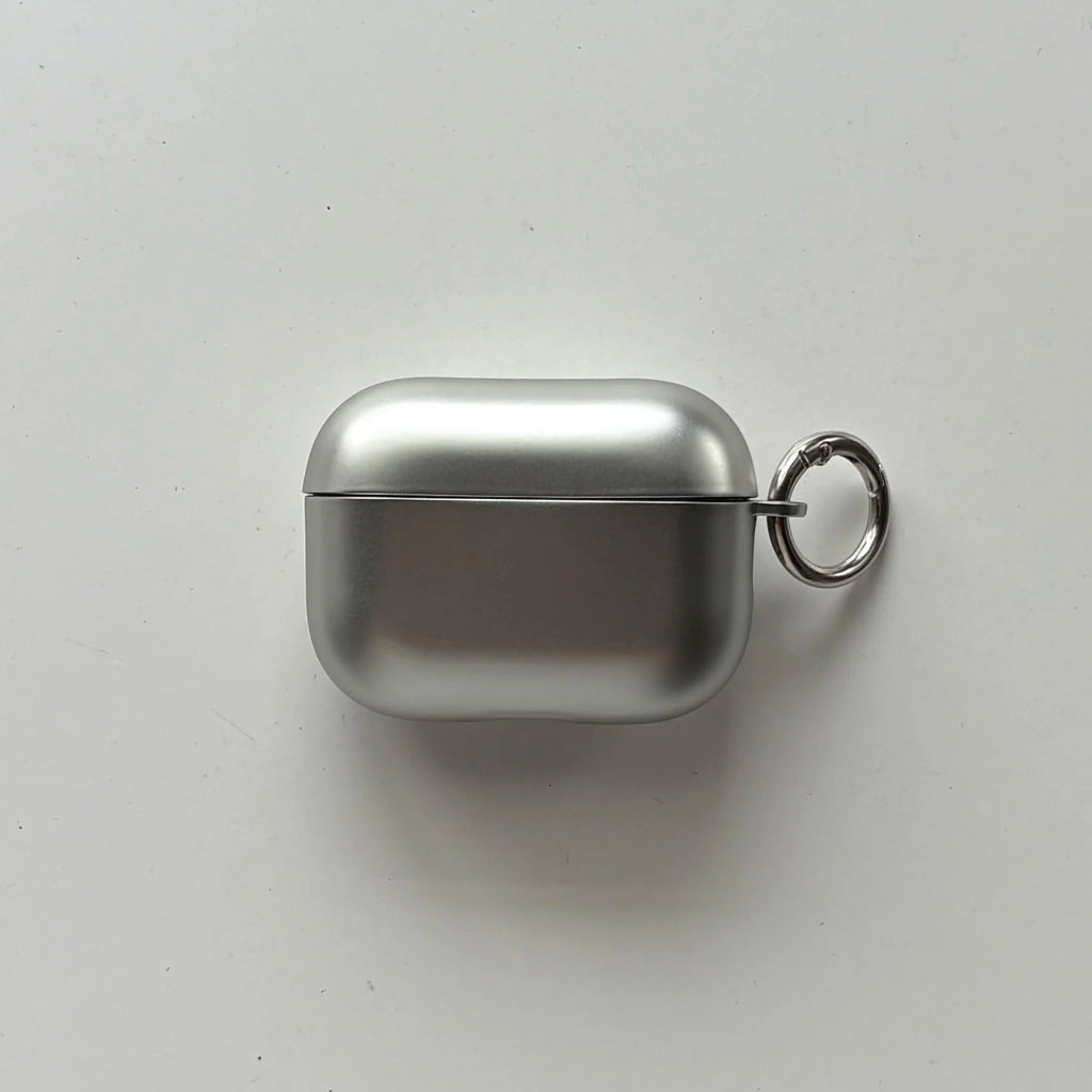 Silver Electroplated AirPods Case with Metallic Ring
