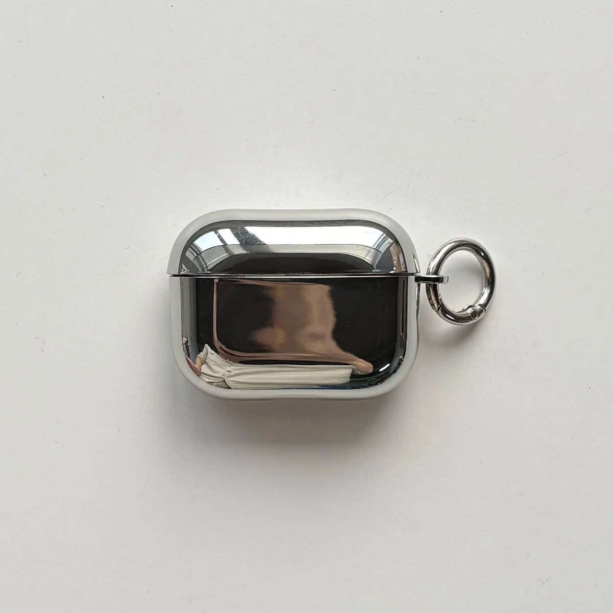 Silver Electroplated AirPods Case with Metallic Ring
