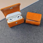 Leather AirPods Case with Metallic Buckle