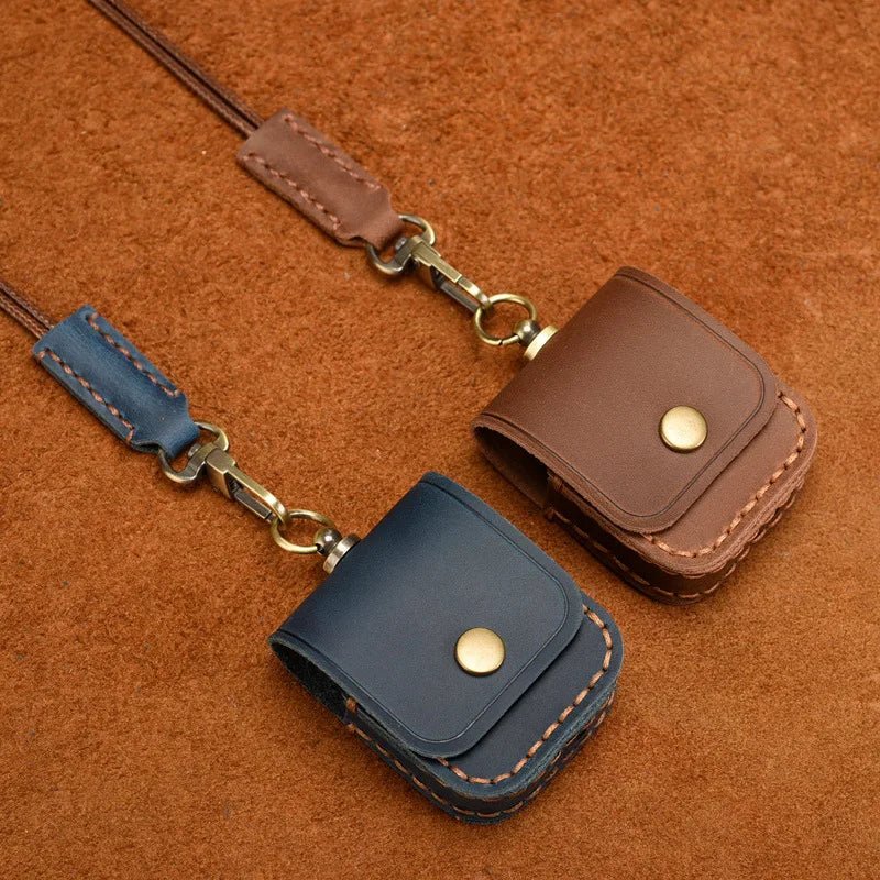 Genuine Leather AirPods Case with Lanyard