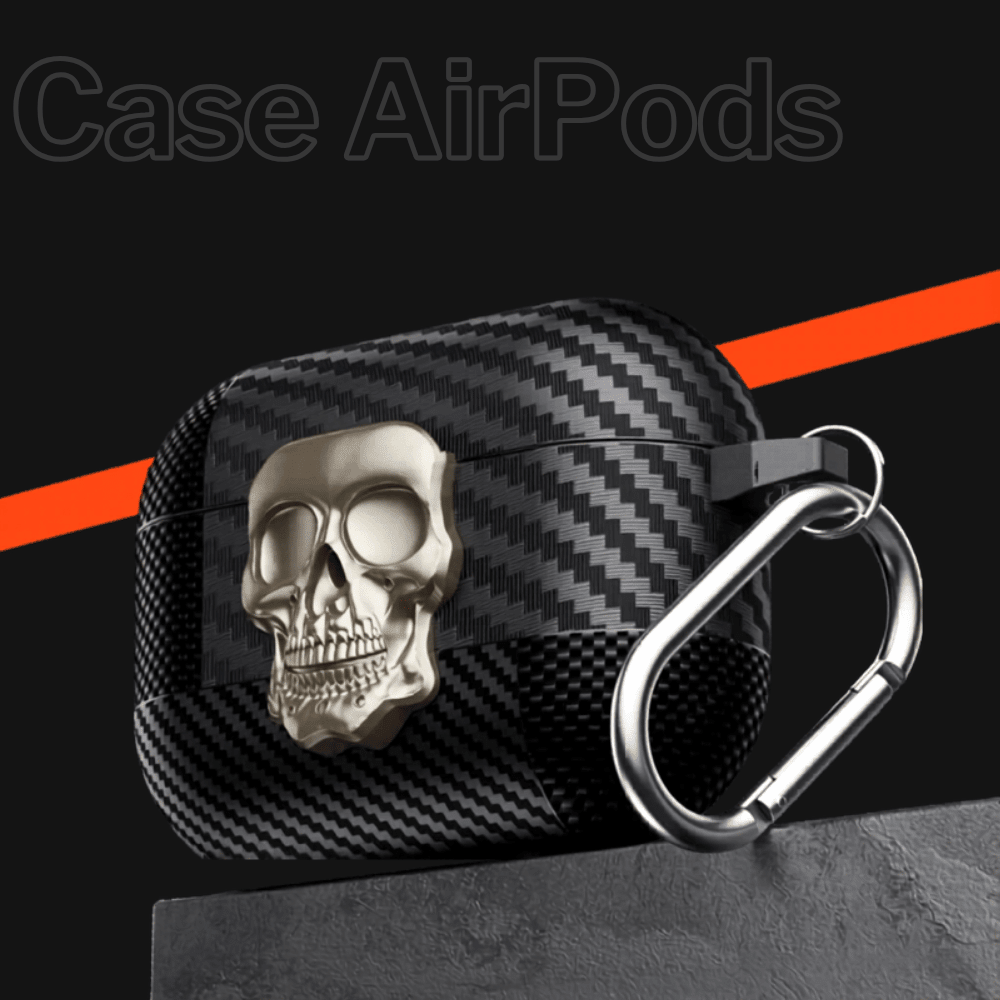 Magnetic AirPods Case with Skull Metal Hook