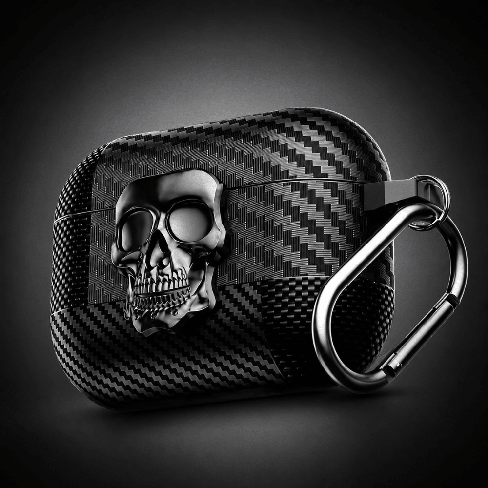 Magnetic AirPods Case with Skull Metal Hook