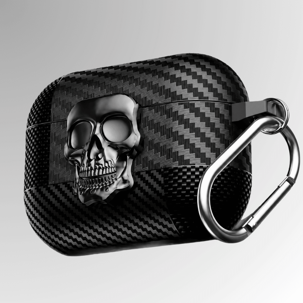 Magnetic AirPods Case with Skull Metal Hook