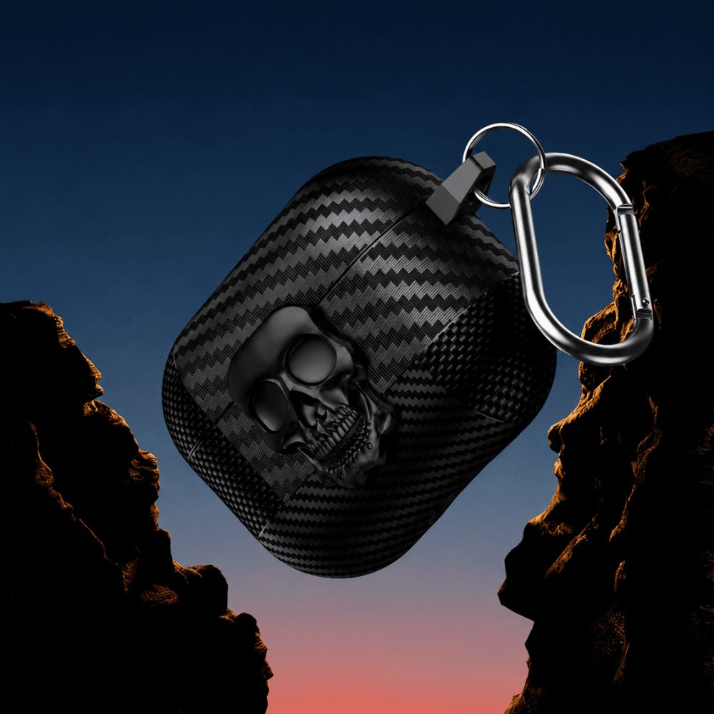 Magnetic AirPods Case with Skull Metal Hook